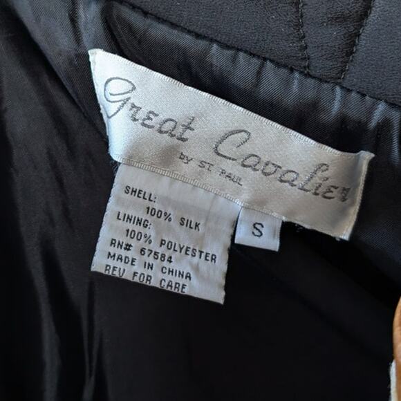 Vintage Purple Silk Jacket Embroidered Quilted Utility Boho Blanket Coat Small - Picture 8 of 9